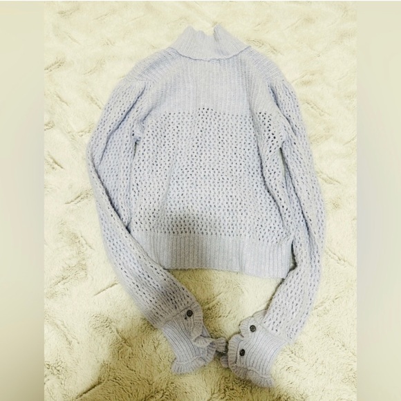 #101. NWT Free People snow drift light blue sweater - Picture 11 of 12